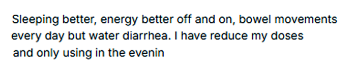 Terresa F. HTMA, Constipation, Energy 